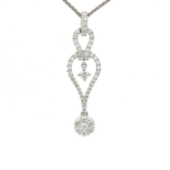 Nearly Flawless Colorless Diamond Drop Pendant Necklace (¾ ct. tw.) in 18k White Gold