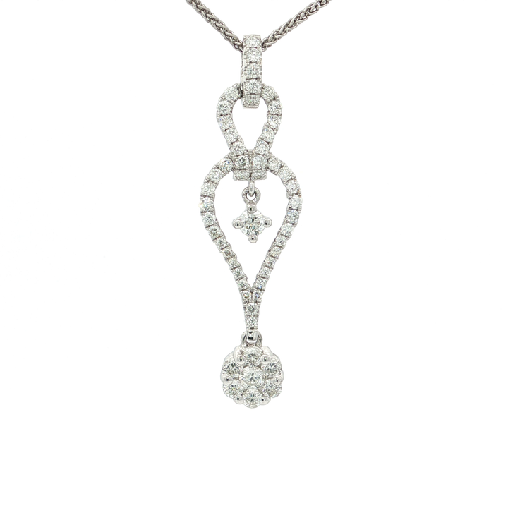 Nearly Flawless Colorless Diamond Drop Pendant Necklace (¾ ct. tw.) in 18k White Gold