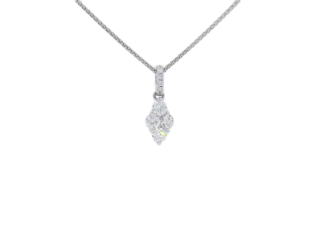 1.00 CTW Colorless & Near-Flawless Natural Diamond Pendant Necklace in 18KT White Gold