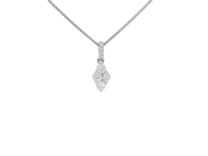 1.00 CTW Colorless & Near-Flawless Natural Diamond Pendant Necklace in 18KT White Gold