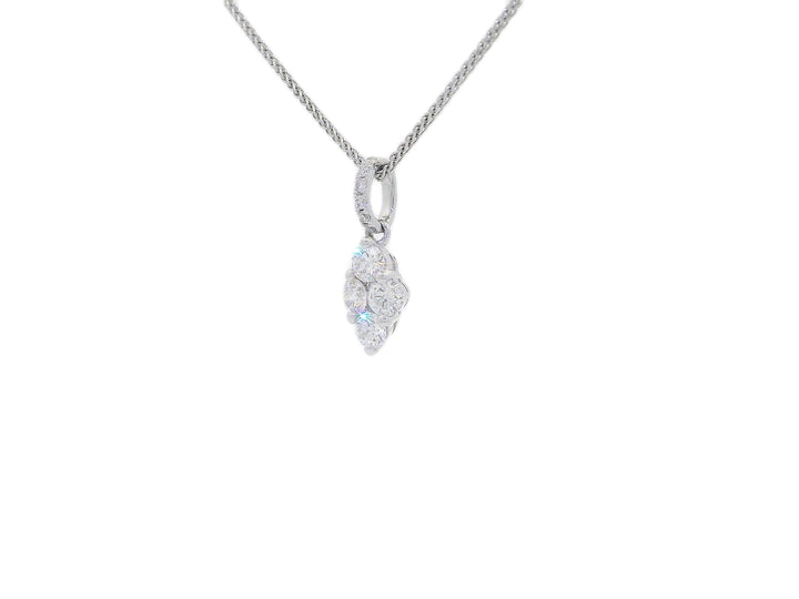 1.00 CTW Colorless & Near-Flawless Natural Diamond Pendant Necklace in 18KT White Gold