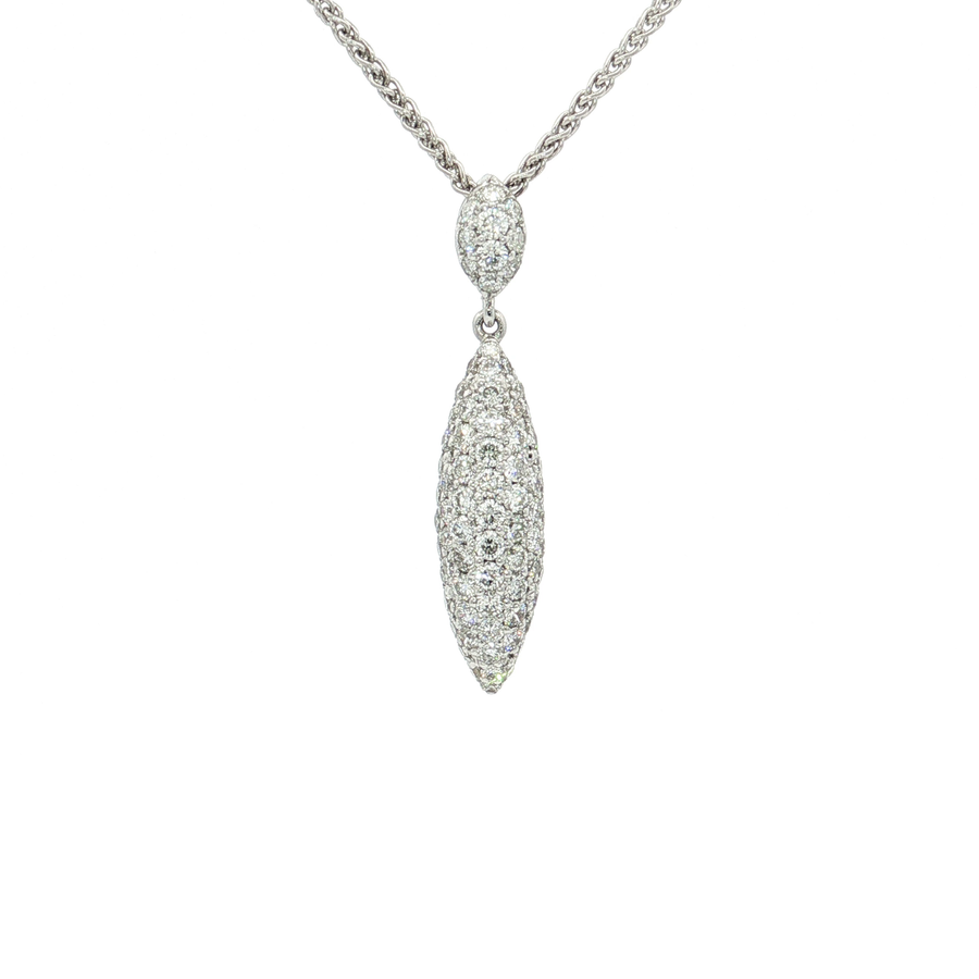 Nearly Flawless Colorless Diamond Drop Pendant Necklace (3/4 ct. tw.) 18k White Gold