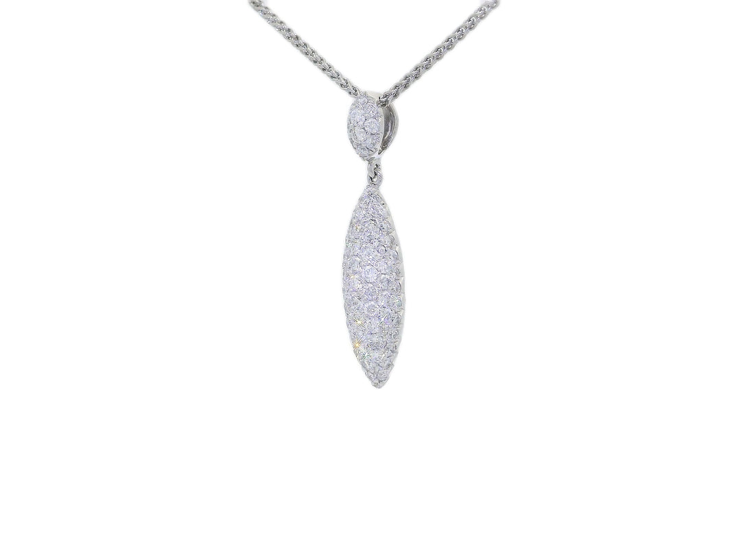0.75 CTW Colorless & Near-Flawless Natural Diamond Drop Pendant Necklace in 18KT White Gold