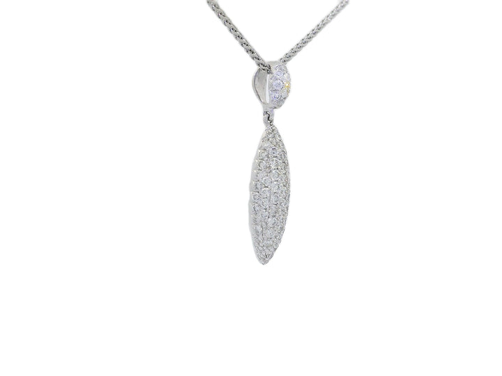 0.75 CTW Colorless & Near-Flawless Natural Diamond Drop Pendant Necklace in 18KT White Gold