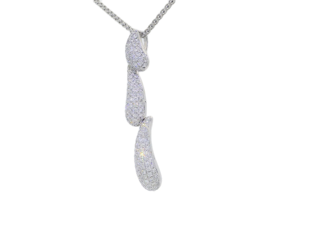 2.00 CTW Colorless & Near-Flawless Natural Diamond Dangling Pendant Necklace in 18KT White Gold