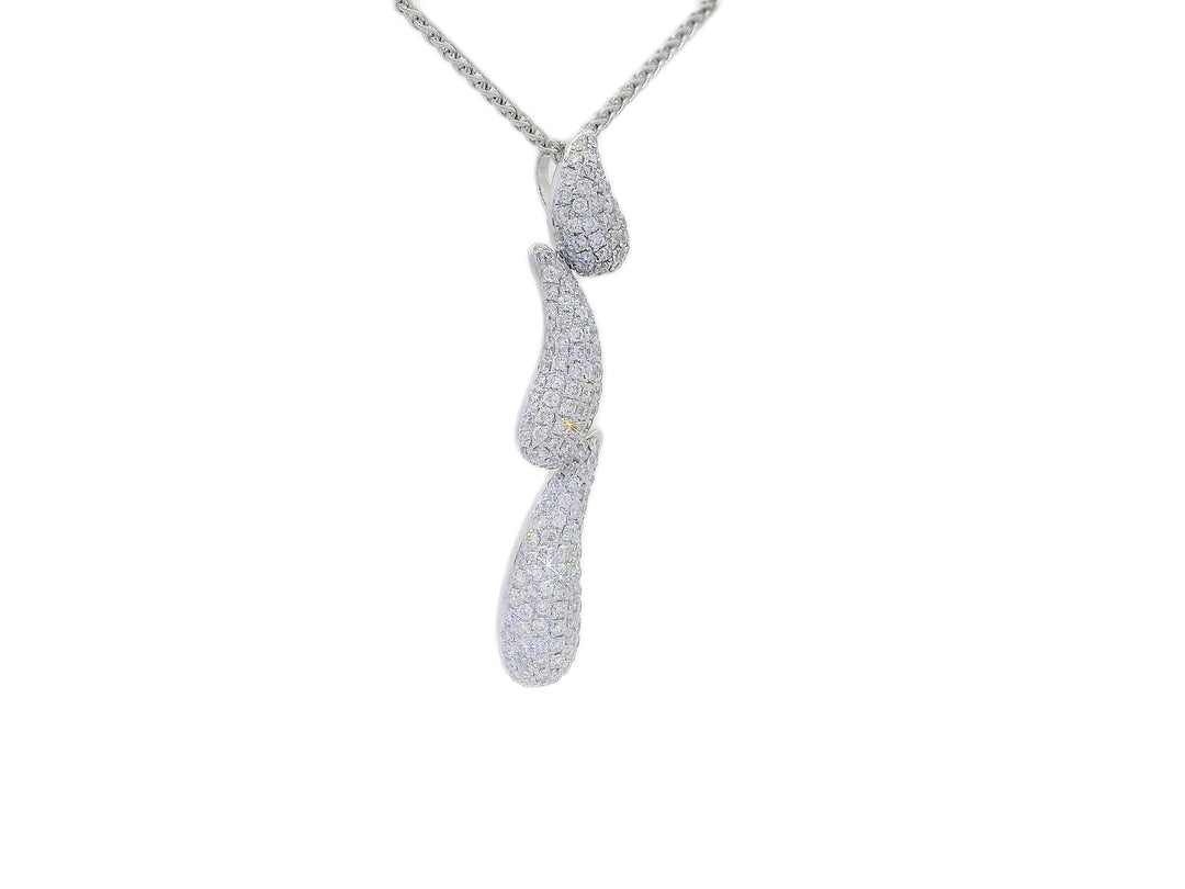 2.00 CTW Colorless & Near-Flawless Natural Diamond Dangling Pendant Necklace in 18KT White Gold