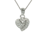 Pavé Colorless Nearly Flawless Diamond Triple Heart Pendant Necklace (½ ct. tw.) in 18k White Gold
