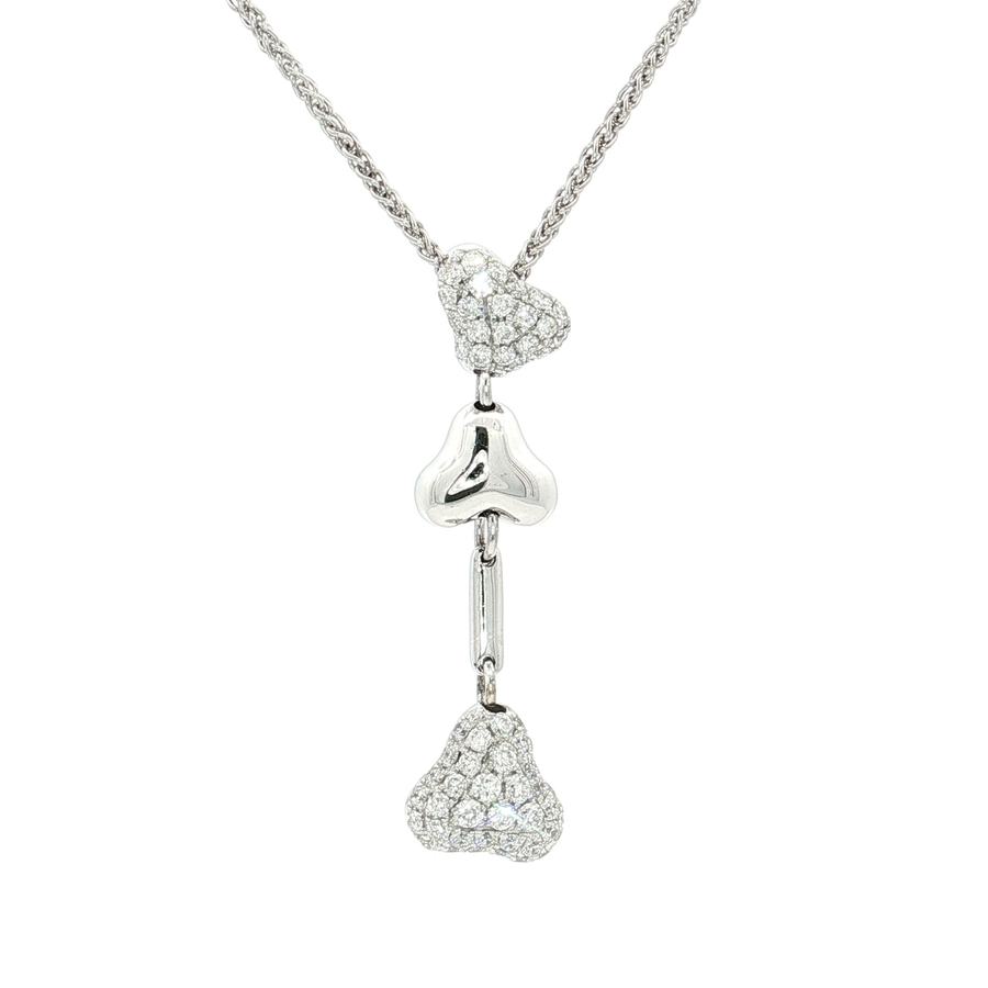 Nearly Flawless Colorless Diamond Drop Pendant Necklace (1/2 ct. tw.) 18k White Gold