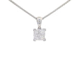 Princess Cut Diamond Square Pendant Necklace (1 ct. tw.) in 18k White Gold