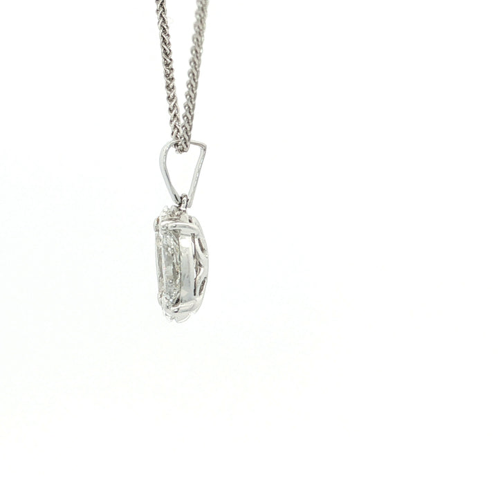 1.40 CTW Oval & Emerald Cut Natural Diamond Pendant Necklace in 14kt White Gold – Jewelry Depot, Inc.