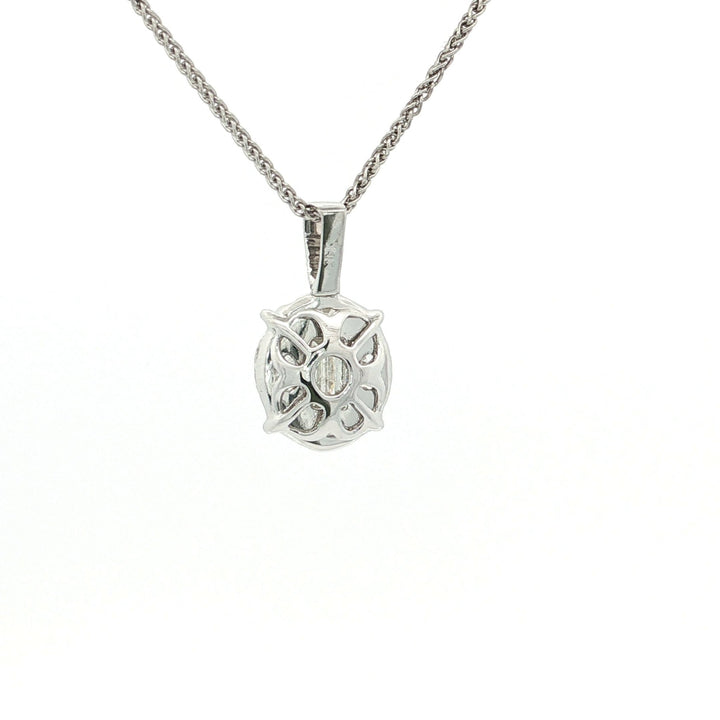 1.40 CTW Oval & Emerald Cut Natural Diamond Pendant Necklace in 14kt White Gold – Jewelry Depot, Inc.