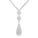 Nearly Flawless Colorless Pavé Diamond Triple-Drop Pendant Necklace (1 ct. tw.) in 18k White Gold