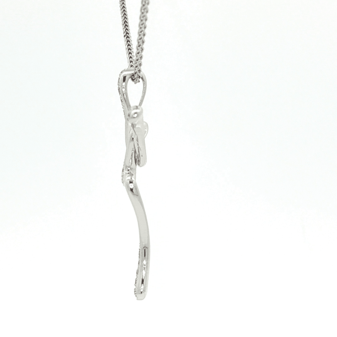 0.25 CTW Natural Colorless Nearly Flawless Diamond Swivel Cross Pendant Necklace in 18kt White Gold – Jewelry Depot, Inc.