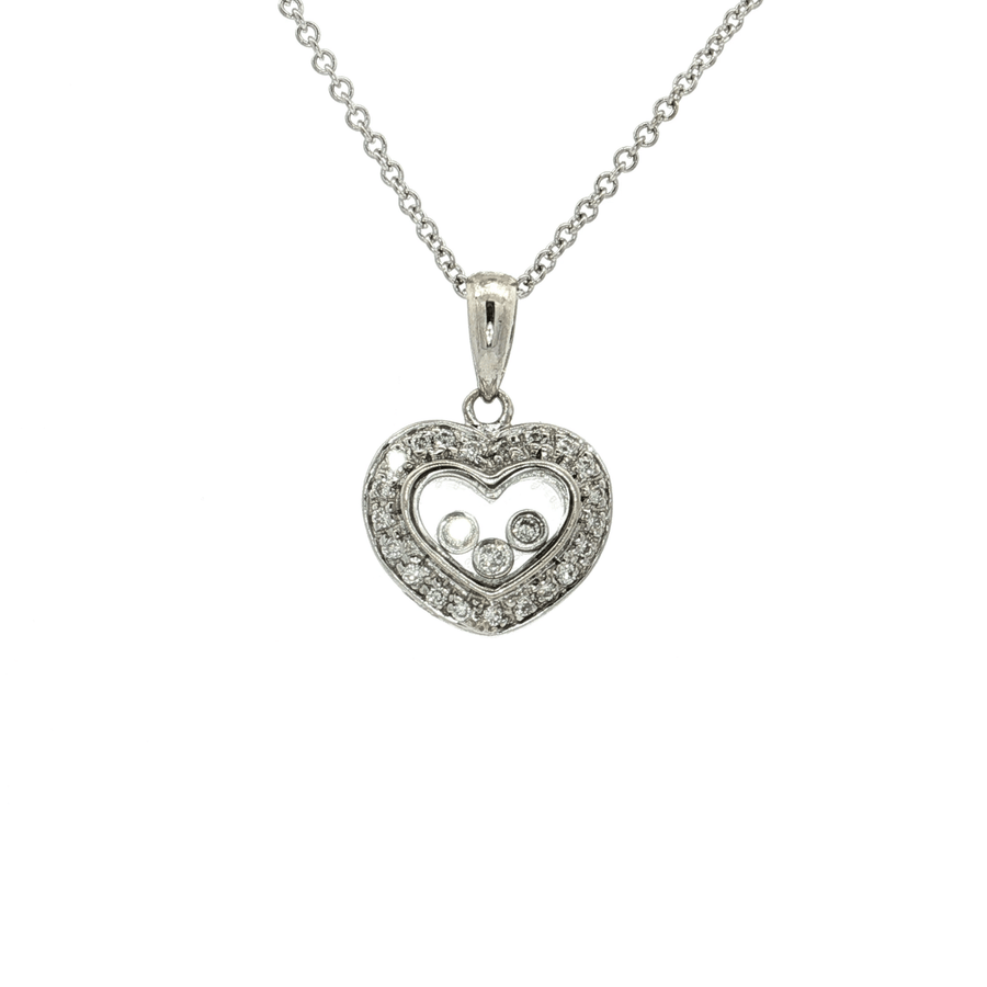 Round Brilliant Cut Diamond Floating Pendant Necklace (1/2 ct. tw.) 14k White Gold