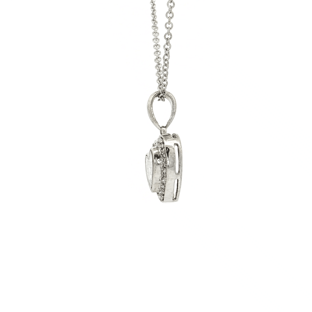 0.50 CTW Natural Round Brilliant Cut Diamonds Floating in an Open Heart Halo Pendant Necklace Inspired by Chopard® Happy Diamonds® in 14kt White Gold – Jewelry Depot, Inc.