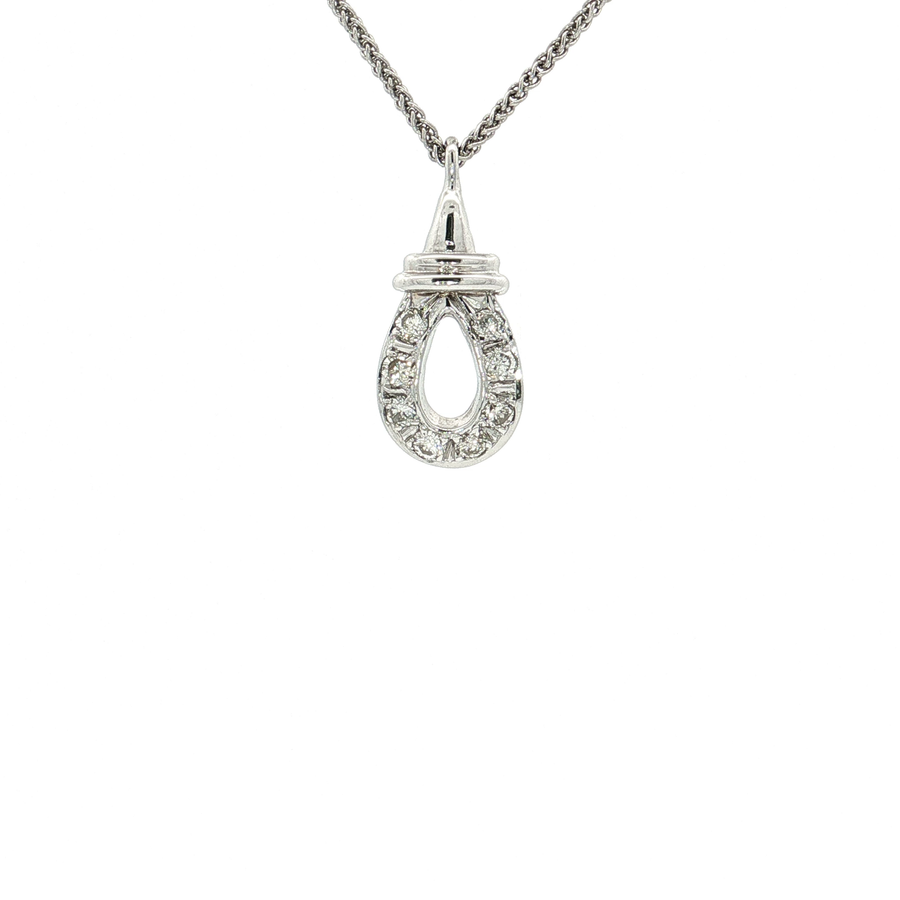 Open Pear Near-Flawless Diamond Pendant Necklace (1/2 ct. tw.) 14k White Gold