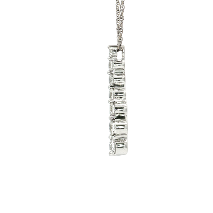 0.75 CTW Natural Diamond Journey Pendant Necklace in 14kt White Gold