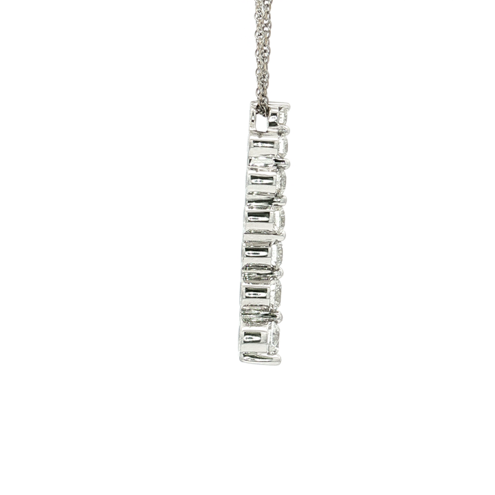 0.75 CTW Natural Diamond Journey Pendant Necklace in 14kt White Gold