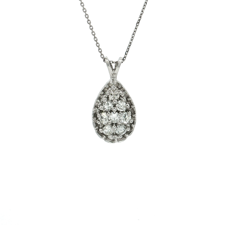 Pear Cluster Colorless Nearly Flawless Diamond Pendant Necklace (½ ct. tw.) in 14k White Gold