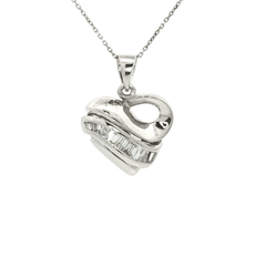 Colorless Diamond Heart Pendant (¼ ct.) in 14k White Gold