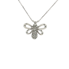Diamond Bee Pendant Necklace (⅕ ct. tw.) in 10k White Gold