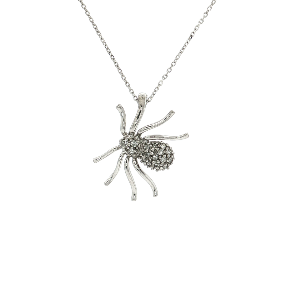 Diamond Spider Pendant Necklace (1/6 ct. tw.) 10k White Gold