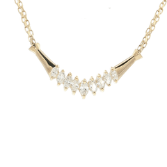 Colorless Marquise Brilliant Cut Diamond Necklace (1 ⅒ ct. tw.) in 14k Yellow Gold