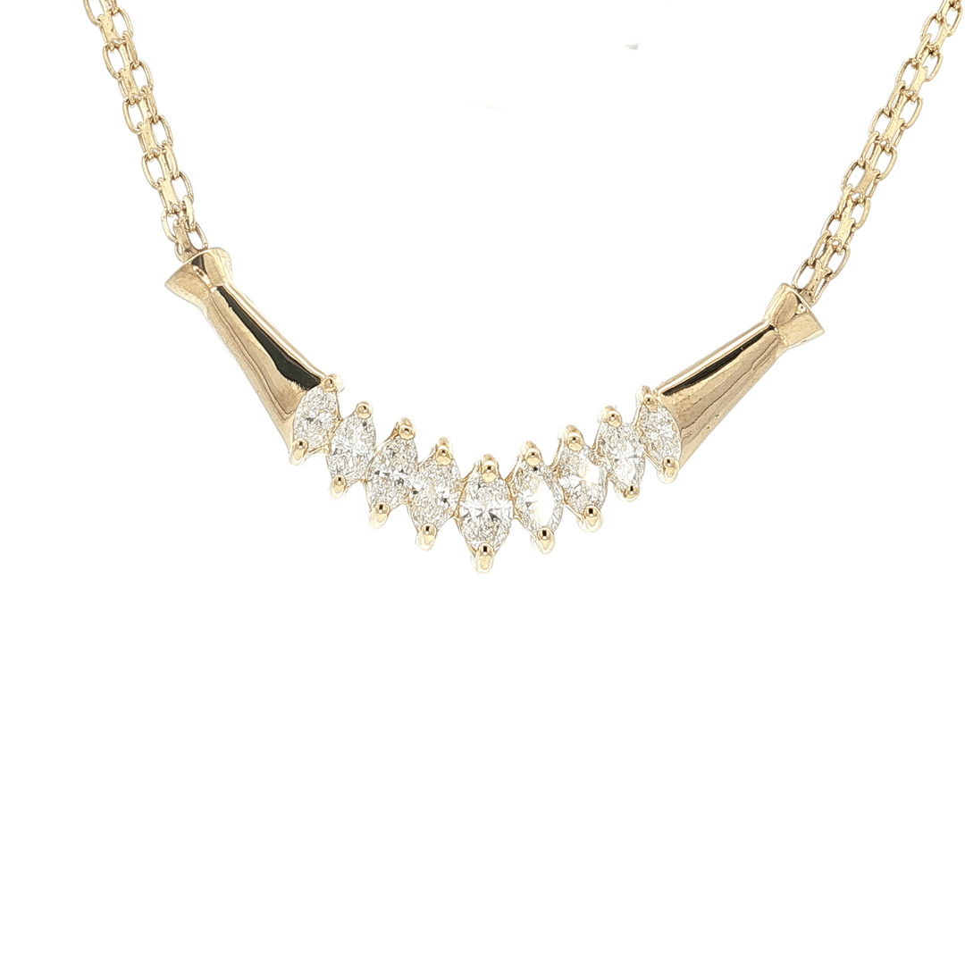 1.06 CTW Colorless Marquise Brilliant Cut Natural Diamond Necklace in 14kt Yellow Gold – Jewelry Depot, Inc.