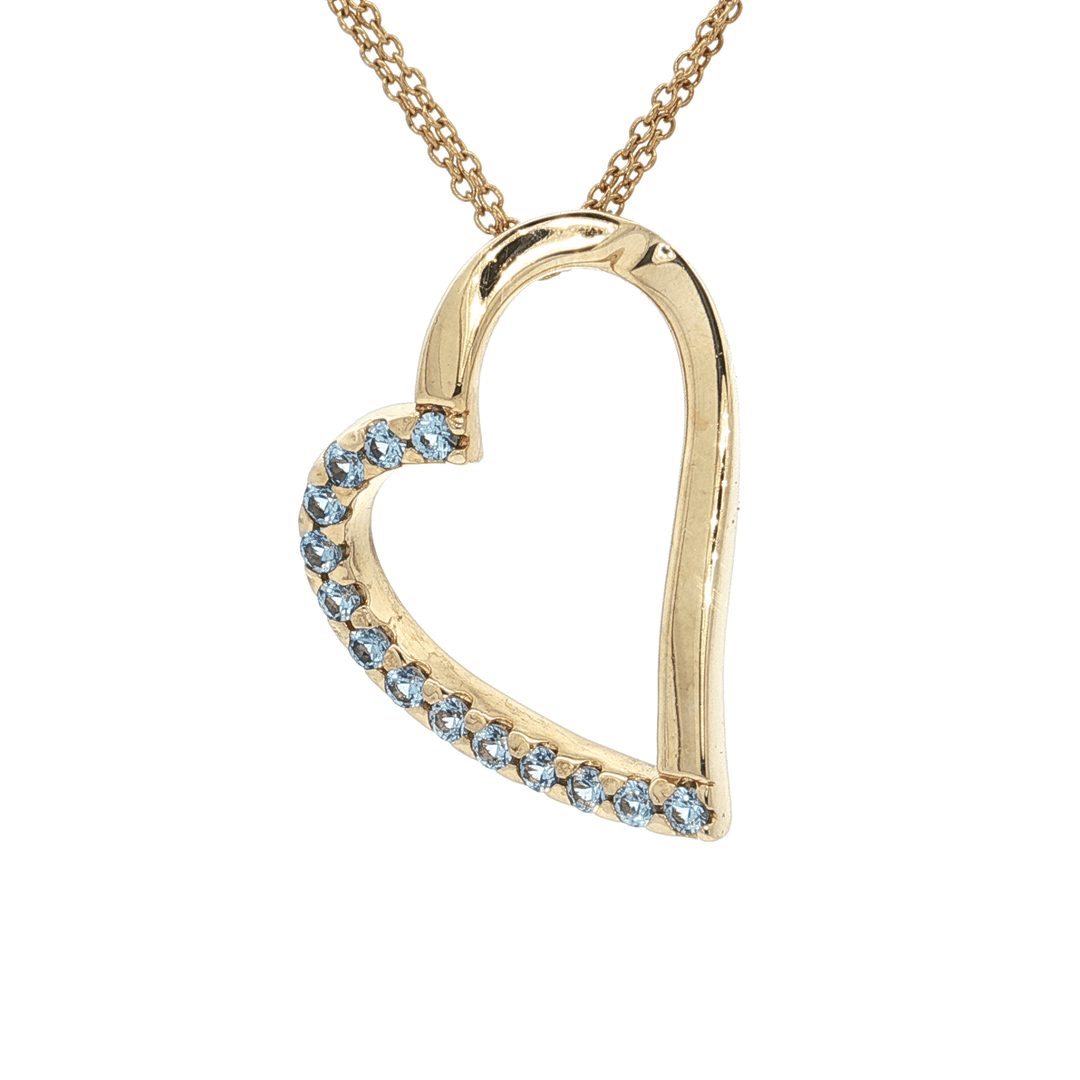 1.40 CTW AAAA Grade Sky Blue Round Brilliant Cut Topaz set in a 14kt Yellow Gold Heart Pendant Necklace – Jewelry Depot, Inc.