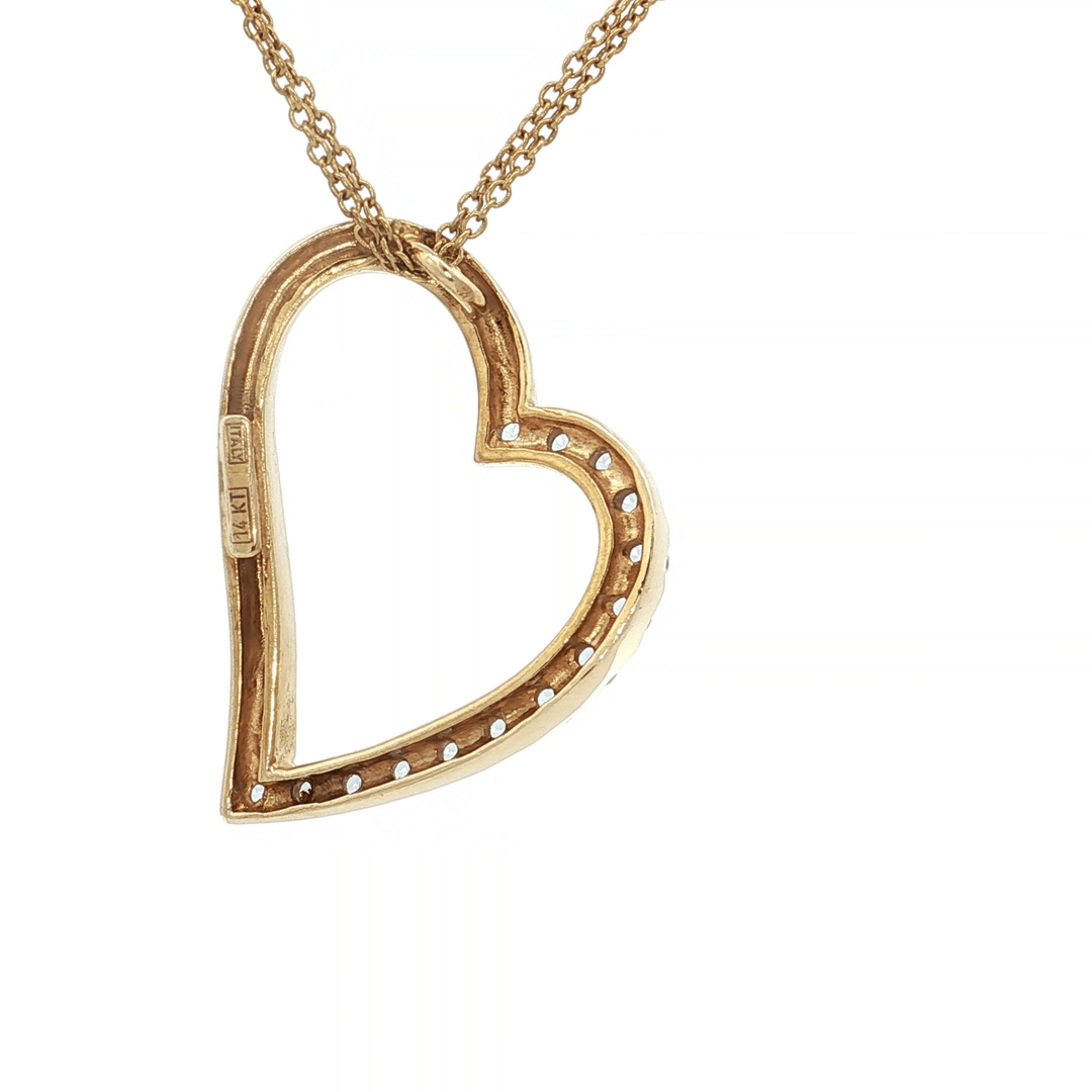 1.40 CTW AAAA Grade Sky Blue Round Brilliant Cut Topaz set in a 14kt Yellow Gold Heart Pendant Necklace – Jewelry Depot, Inc.