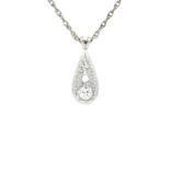 Vintage Diamond Teardrop-Shaped Pendant Necklace (½ ct. tw.) in 14k White Gold