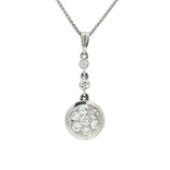 Nearly Flawless Colorless Diamond Cluster Necklace Pendant (1 ct. tw.) in 14k White Gold