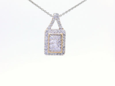 SOLD: 0.30 CTW Diamond Pendant Necklace 10KT YELLOW GOLD/18KT WHITE GOLD CHAIN Necklaces Jewelry Depot, Inc..
