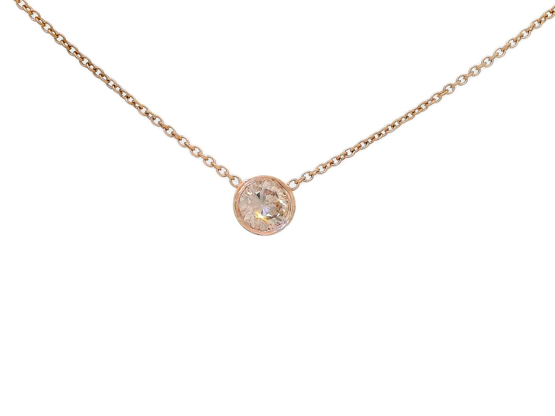 0.50 CTW Natural Diamond Bezel Set in a 14kt Rose Gold Pendant Necklace – Jewelry Depot, Inc.