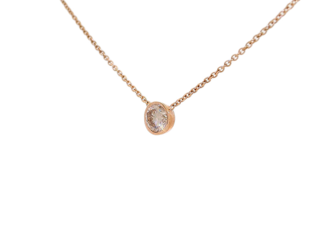 0.50 CTW Natural Diamond Bezel Set in a 14kt Rose Gold Pendant Necklace – Jewelry Depot, Inc.
