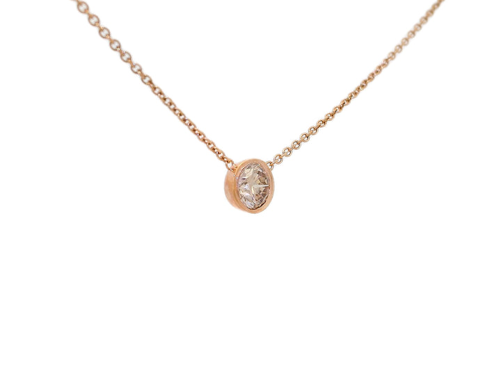 0.50 CTW Natural Diamond Bezel Set in a 14kt Rose Gold Pendant Necklace – Jewelry Depot, Inc.