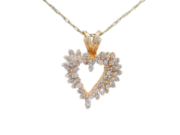 1.00 CTW Natural Diamond Heart - Shaped Pendant Necklace in 14kt Yellow Gold – Jewelry Depot, Inc.