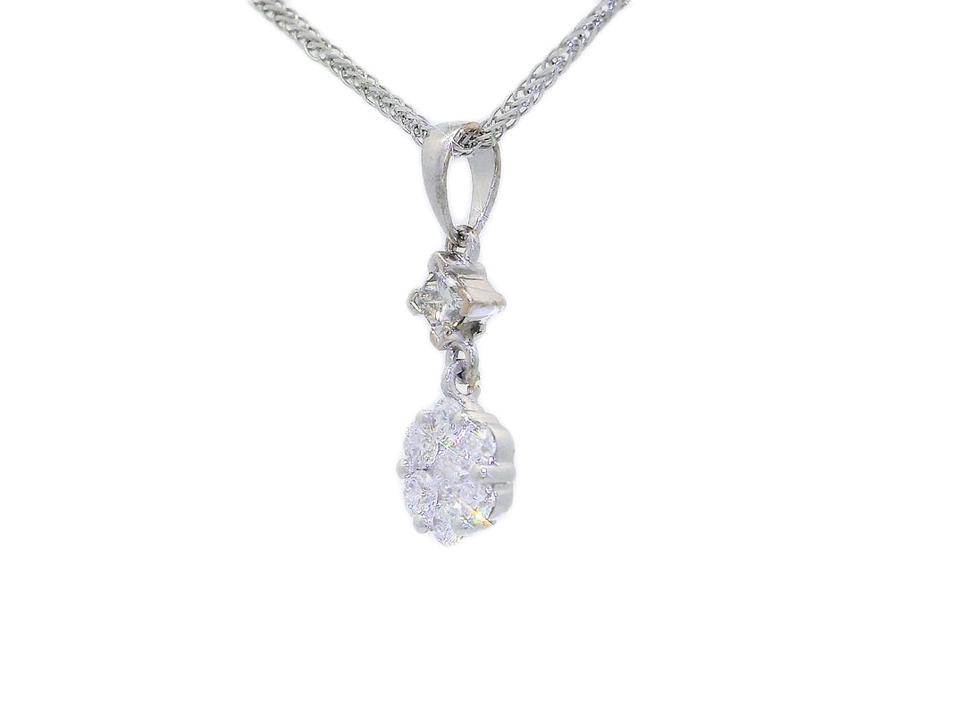 0.50 CTW Natural Colorless Diamond Cluster Pendant Necklace in 14kt White Gold – Jewelry Depot, Inc.