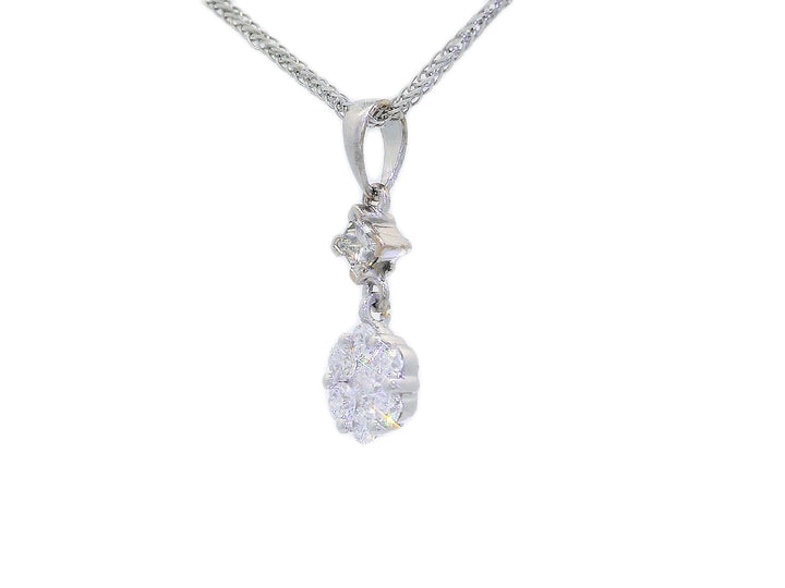 0.50 CTW Natural Colorless Diamond Cluster Pendant Necklace in 14kt White Gold – Jewelry Depot, Inc.