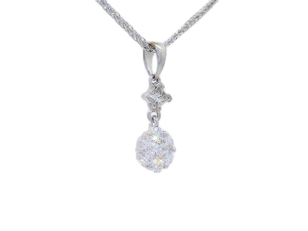 0.50 CTW Natural Colorless Diamond Cluster Pendant Necklace in 14kt White Gold – Jewelry Depot, Inc.