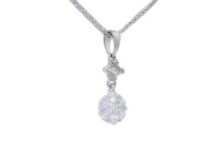 0.50 CTW Natural Colorless Diamond Cluster Pendant Necklace in 14kt White Gold – Jewelry Depot, Inc.