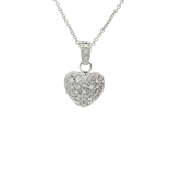Diamond Heart Shaped Pavé Pendant (1 ct. tw.) & 14k White Gold Necklace in 14k White Gold