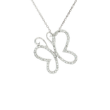 Pavé Near-Colorless Near-Flawless Diamond Butterfly Pendant Necklace (⅓ ct. tw.) in 14k White Gold