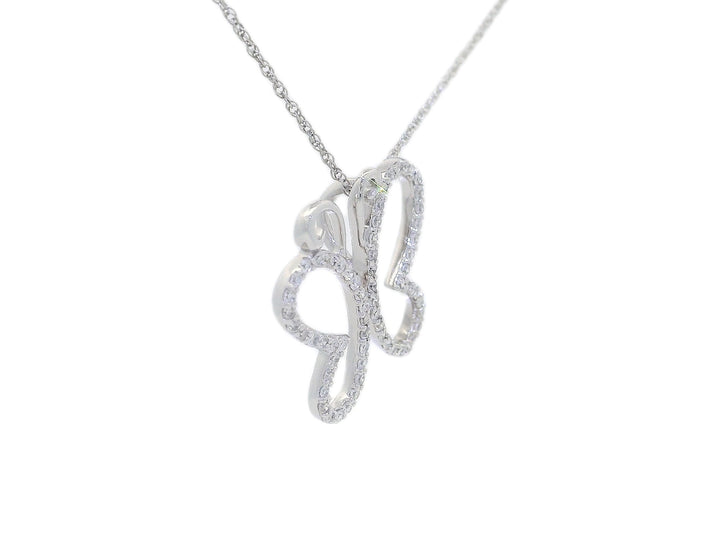 0.31 CTW Natural Pavé Diamond Butterfly Pendant Necklace in 14kt White Gold – Jewelry Depot, Inc.