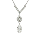 Chevron Drop Colorless Nearly Flawless Diamond Necklace (2 ct. tw.) in 14k White Gold