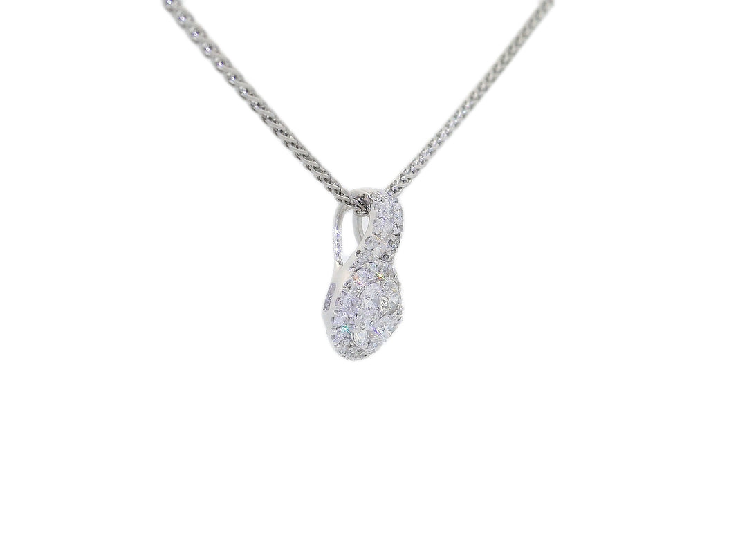 1.00 CTW Flawless & Colorless Diamond Pendant Necklace in 18KT White Gold