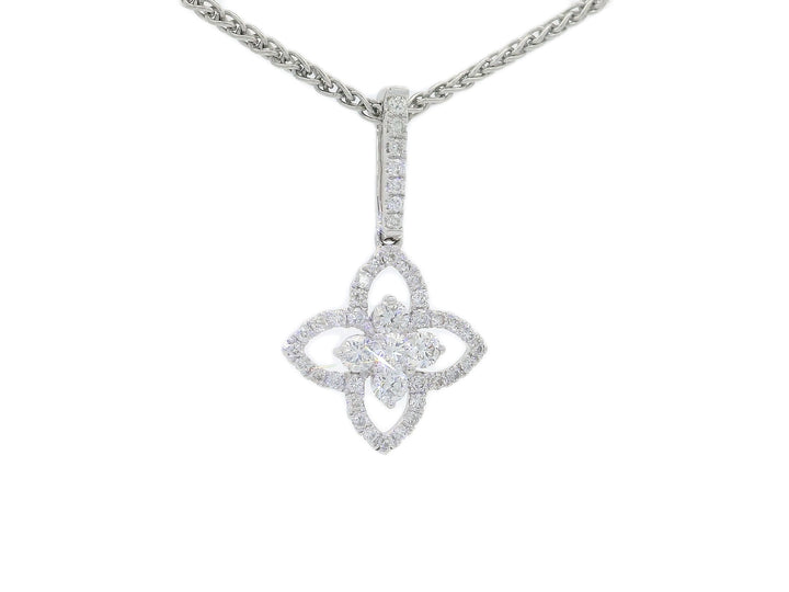 0.45 CTW Natural Colorless Near Flawless Diamond Floral Pendant Necklace in 18kt White Gold – Jewelry Depot, Inc.