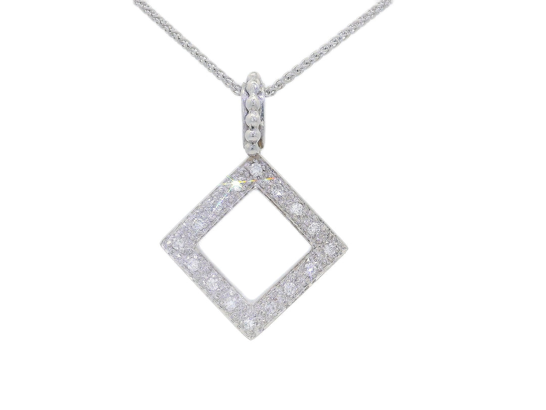0.35 CTW Natural Diamond in an 18kt White Gold Diamond Shaped Pendant Necklace – Jewelry Depot, Inc.