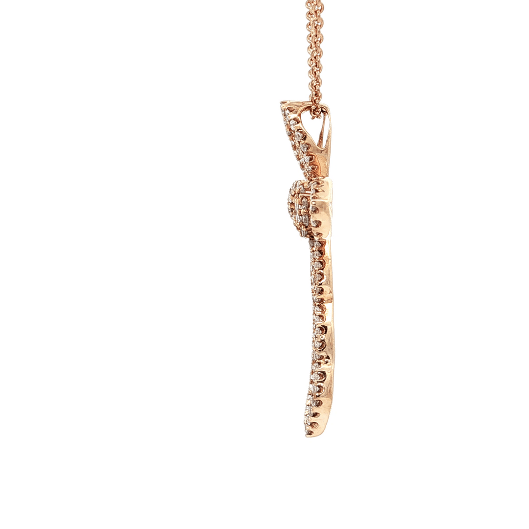 0.57 CTW Natural Diamond Cross Pendant Necklace on a Round Cable Chain in 18kt Rose Gold – Jewelry Depot, Inc.