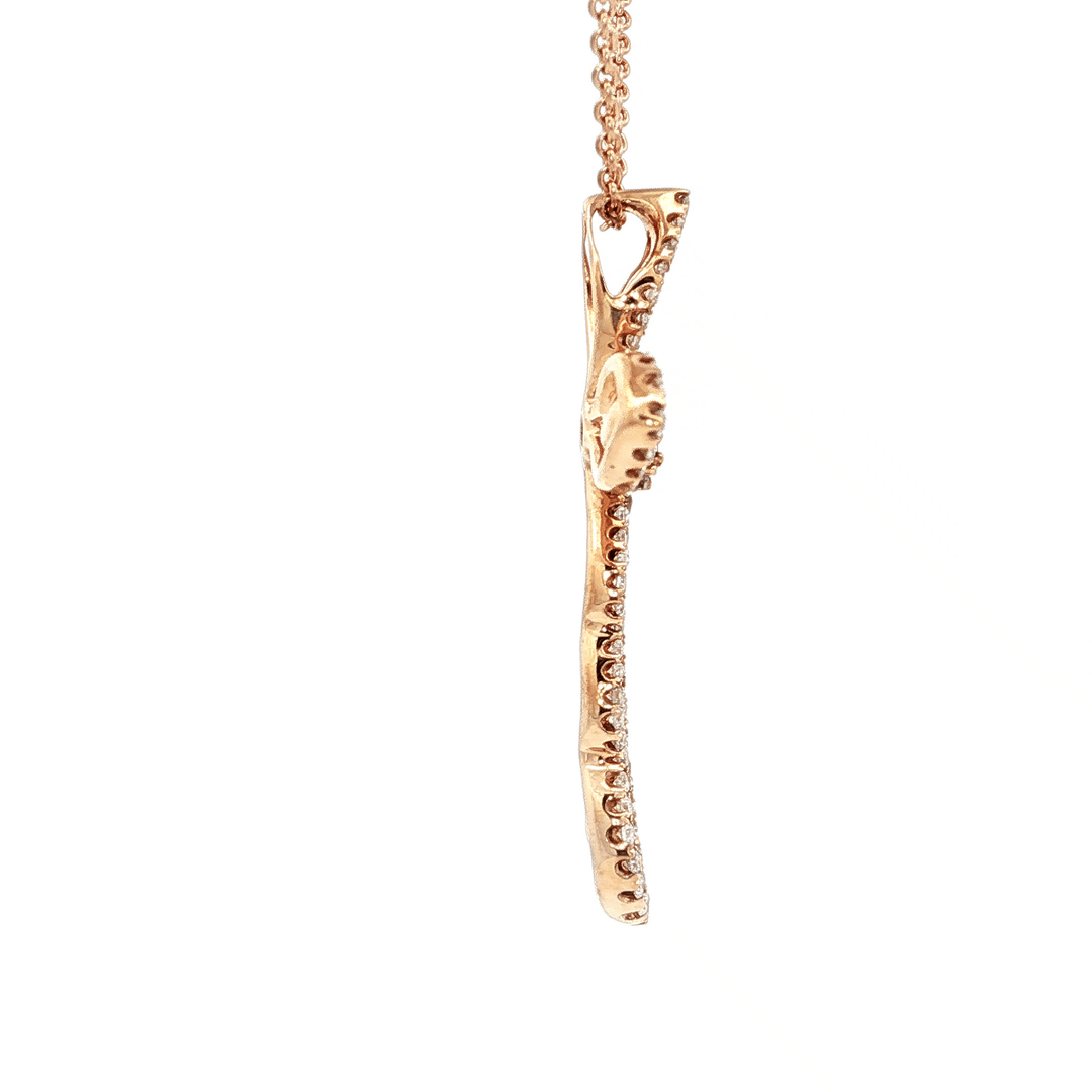 0.57 CTW Natural Diamond Cross Pendant Necklace on a Round Cable Chain in 18kt Rose Gold – Jewelry Depot, Inc.